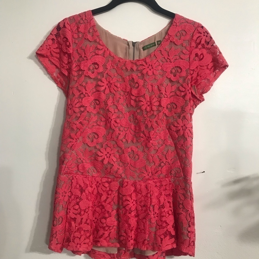The Letter lace 100% silk lining xs pep-bloom spring summer cocktail top